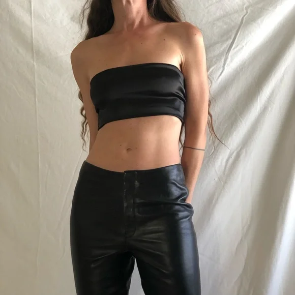 Vintage 90s - y2k 100% leather pants - Picture 7 of 8